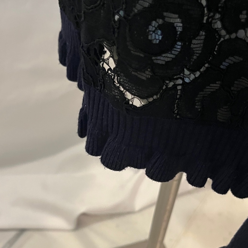 Karl Lagerfeld Black Lace Detail Cardigan - Picture 5 of 12